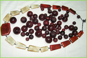 Necklace & Red Dyed Buffalo Horn Beads